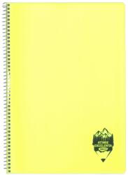 DACO Caiet A4 cu spira si coperta plastic Daco CT496DR, 96 file, 70 g/mp, Dictando, Galben (CT496DR/GALBENNEON)