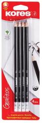 Kores Set creioane grafit Kores Grafitos, HB, 4buc (KS92350)