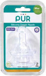 PUR BABY Set 2 tetine silicon Classic, marime M, 3-6 luni, PUR