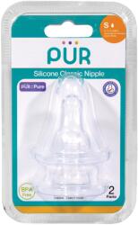 PUR BABY Set 2 tetine silicon Classic, marime S, 0-3 luni, PUR
