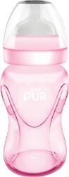 PUR BABY Biberon cu gura larga, roz, +6luni, 250ml, PUR