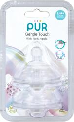 PUR BABY Set 2 tetine silicon Gentle Touch, marime L, +6 luni, PUR