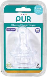 PUR BABY Set 2 tetine silicon Classic, marime L, +6 luni, PUR