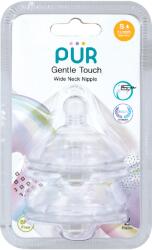 PUR BABY Set 2 tetine silicon Gentle Touch, marime S, 0-3 luni, PUR