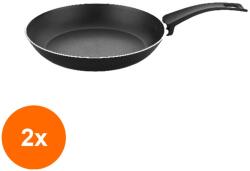Papilla Set 2 x Tigaie Adanca din Aluminiu, Neagra, cu Invelis Antiaderent, 20 cm, Papilla (GUJ-2xTFP20RAG)