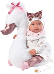 Llorens Tina újszülött baba hattyú alakú párnával (44 cm) (L84456)