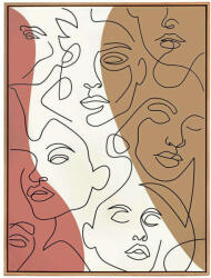 KARE Absztrakt Női Arcok Falikép - 90x120 cm (55430)