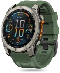  GARMIN FENIX 5 / 6 / 6 PRO / 7 / 8 (47 mm) okosóra szilikon szíj - TECH-PROTECT katonai zöld szilikon szíj - tokgalaxis