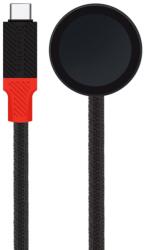  TACTICAL Recce 3.20 - Apple Watch okosóra töltő, fekete, Type-C (USB-C) szövet kábellel - tokgalaxis
