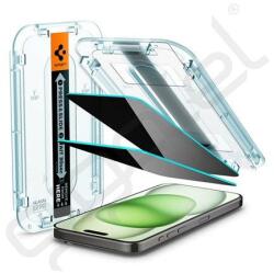 Spigen EZ FIT képernyővédő üveg 2db (2.5D, betekintés védelem, 0.2mm, 9H + segédkeret) ÁTLÁTSZÓ