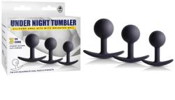 NMC Under Night Tumbler Anal Kits With Weighted Ball - szilikon, vízálló anál dildó szett - 6, 9/7, 1/7, 6 cm (fekete)