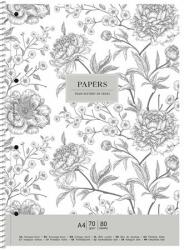 Shkolyaryk Publishing House Spirálfüzet, A4+, kockás, 80 lap, SHKOLYARYK "Vintage flowers", vegyes (SB806700K) - webpapir