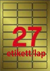 APLI Etikett, lézernyomtatókhoz és fénymásológépekhez, 63, 5x29, 6 mm, APLI, matt, arany színű, 540 etikett/csomag (LCA14887) - webpapir
