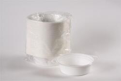  Műanyag gulyás tányér, tetőzhető, 500 ml, 50 db, fehér (KHMU255) - webpapir
