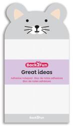APLI Egérkés öntapadó jegyzettömb, 90×165 mm, 60 lap, APLI Back2Fun, szürke (LCAMR28716) - webpapir