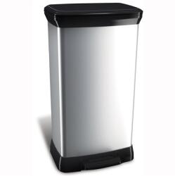 Keter Pedálos szemetes, fémhatású, 50 l, CURVER (UCPE50)