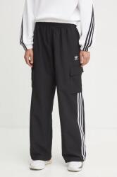 adidas Originals nadrág női, fekete, magas derekú cargo, JF1292 - fekete L