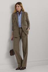 Lauren Ralph Lauren gyapjú nadrág barna, magas derekú széles, 200940239 - barna 38