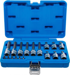 BGS technic Technic Behajtófej-készlet 6, 3 mm (1/4") / 12, 5 mm (1/2") T-profil (Torx) 18 darabos (BGS-5173) (BGS-5173)