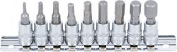 BGS technic Technic Behajtófej-készlet 6, 3 mm (1/4") Belső hatszögletű 3/32" - 3/8" coll méretek 9 darabos (BGS-2749) (BGS-2749)