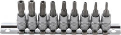 BGS technic Technic Behajtófej-készlet 6, 3 mm (1/4") T-profil (Torx) T10 furattal - T50 9 darabos (BGS-2165) (BGS-2165)
