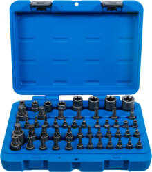 BGS technic Technic Behajtófej- és dugókulcs-készlet E-profil / T-profil (Torx) / T-profil (Torx) furattal / TP-profil (Torx plus) 52 darabos (BGS-9839) (BGS-9839)