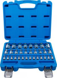 BGS technic Technic Behajtófej-készlet 6, 3 mm (1/4") / 10 mm (3/8") / 12, 5 mm (1/2") Belső hatszögletű 2 - 19 mm / 1/4 - 9/16" Metrikus és coll méretek 32 darabos (BGS-74258) (BGS-74258)