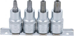 BGS technic Technic Behajtófej-készlet 12, 5 mm (1/2") T-profil (Torx) T40 furattal - T55 4 darabos (BGS-8885) (BGS-8885)
