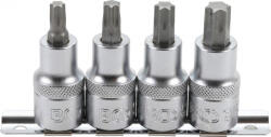 BGS technic Technic Behajtófej-készlet 12, 5 mm (1/2") T-profil (Torx) T40 - T55 4 darabos (BGS-8886) (BGS-8886)