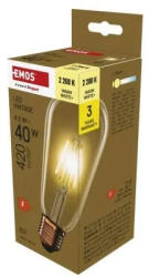 EMOS LED izzó Vintage ST64 / E27 / 4, 5 W (40 W) / 420 lm / Meleg fehér (Z57032) - akkuforras