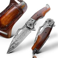 HARAHU ZE-26673 Damaszk összecsukható vadászkés - Barna KP26673