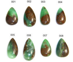 Cabochon Crisopraz Verde Mineral Natural - Picatura Dreptunghi - 12-25 x 8-14 x 3-6 mm -1 Buc