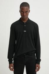 HUGO BOSS pamut hosszúujjú fekete, sima, 50528358 - fekete M