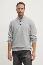 Calvin Klein gyapjú pulóver könnyű, férfi, szürke, garbónyakú, K10K113751 - szürke M