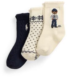 Ralph Lauren gyerek zokni 3 pár szürke, 445958814001 - szürke 19/21