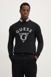 GUESS pulóver EDGAR könnyű, férfi, fekete, M4BR06. Z3H82 - fekete M