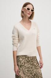 Tommy Hilfiger gyapjú pulóver könnyű, női, bézs, WW0WW43505 - bézs XXS