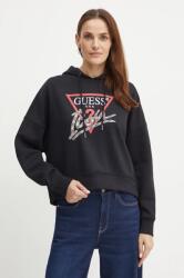GUESS felső fekete, női, nyomott mintás, kapucnis, W4BQ06 KB683 - fekete M