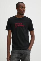 Guess Jeans pamut póló fekete, férfi, nyomott mintás, M4BI76 K8HM0 - fekete XXL
