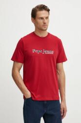 Pepe Jeans t-shirt SOMERS TEE piros, férfi, nyomott mintás, PM509649 - piros M