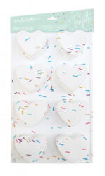 ScrapCooking Formă de copt din silicon colorată - Hearts Funfetti 8 buc