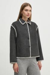 OUI rövid kabát női, szürke, átmeneti, oversize, 88859 - szürke 36