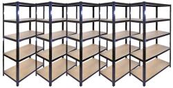 Fistar PROMOTIE - Pachet : 5x Raft 200x100x40 cm lăcuit cu 5 polite, portanta 875 kg - NEGRU