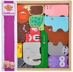 Eichhorn Set din lemn Eichhorn - Animale in cutie, 15 bucati (100003772) Figurina