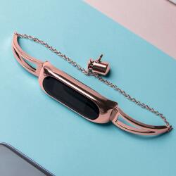 Fusion Metal Bracelet Xiaomi Mi Band 3/4/5/6 Fém Szíj - Rózsaarany (FUS-RM-MI5-RGO)