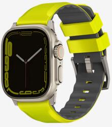 Uniq Linus Airosoft Apple Watch S4-S9 Szilikon Szíj - 42/44/45/49 mm, Lime Zöld (UNIQ-49MM-LINUSLGRN)