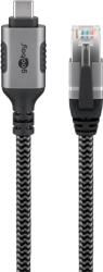 Goobay 70753 USB Type-C Apa - RJ45 Apa Adatkábel - 7.5 m, Fekete/Szürke