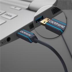 clicktronic 70120 USB-A Apa - USB-A Anya 3.2 Hosszabbító Kábel - 3 m, Fekete
