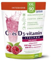 INTERHERB XXL C-vitamin+ D3-vit. italpor málna 90adag