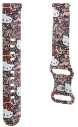 Hello Kitty Tags Graffiti Univerzális Óra Szíj Szilikon - 20 mm, Pink (HKUWMSDGPTP)